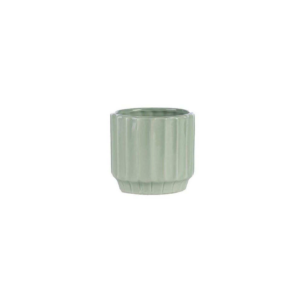 VASO VERDE MENTA CERAMICA D.10.3 H.10